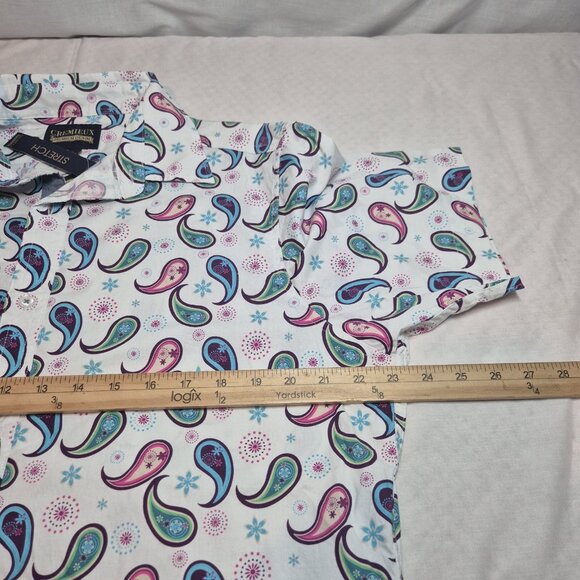 CREMIEUX PREMIUM DENIM Men's Size XL Shirt Stretch White Paisley Multi  (55) - Picture 7 of 13